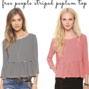 WE THE FREE by Free People striped peplum top